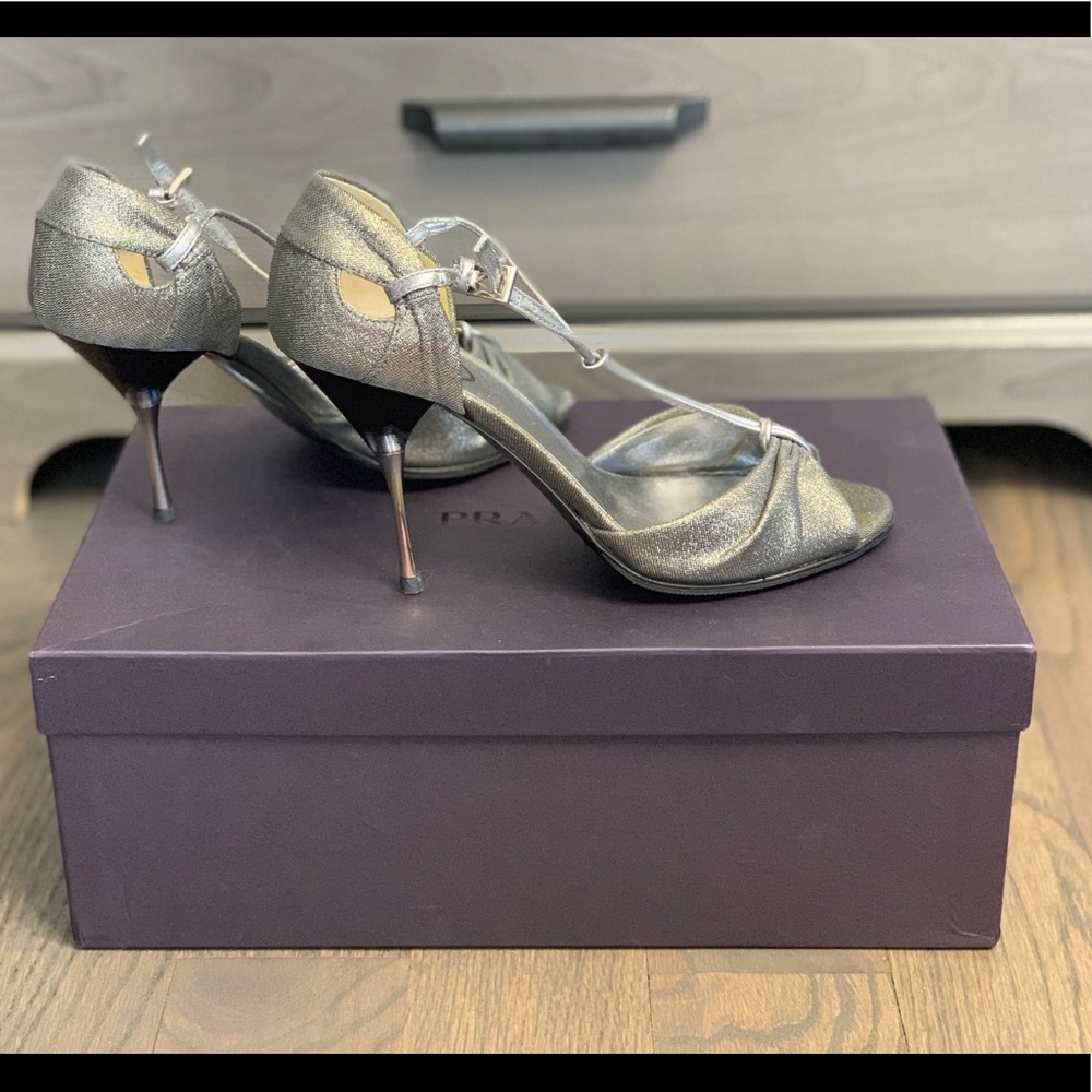 Prada silver sandals size 36.5